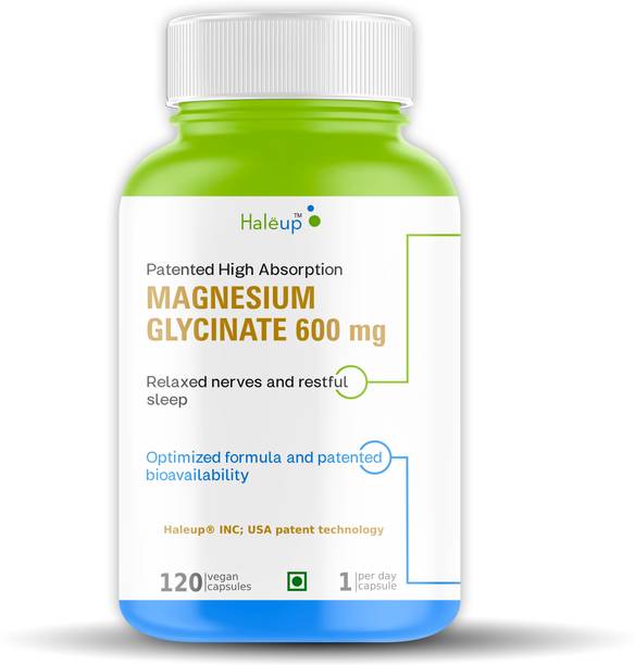 HALEUP Magnesium Glycinate 600mg Capsules, High Absorption Magnesium Supplement