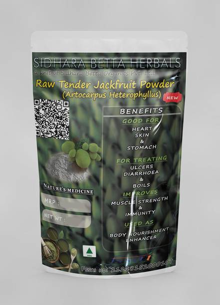SIDHARA BETTA HERBALS Raw Tender Jackfruit Powder | Artocarpus Heterophyllus Powder