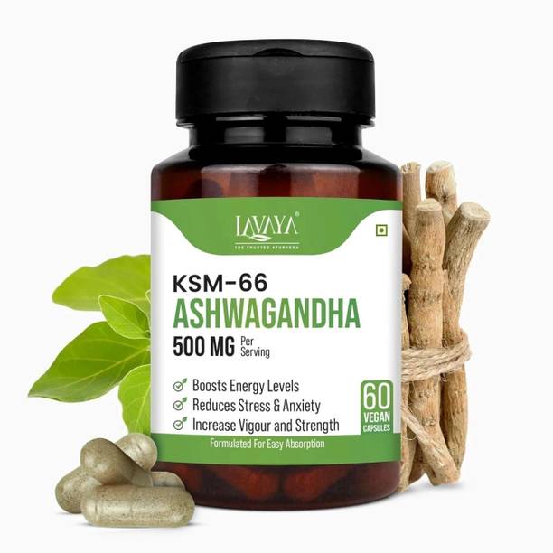 Lavaya Ashwagandha KSM-66 | Support Strength & Energy| Stress Relief | Vegan