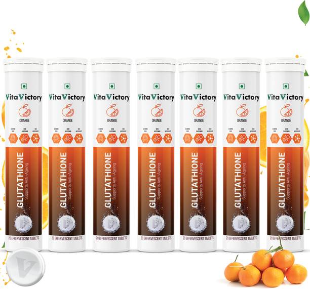 Vita Victory L-Glutathione Tablets 500mg with Vitamin C for Hyperpigmentation & Skin Glow