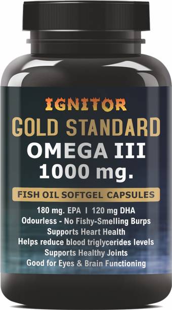 IGNITOR Omega 3 Fish Oil Capsules | Omega 3 Fatty Acids Capsules 1000 mg - For Men Women