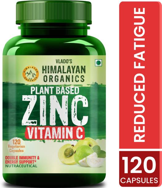 Vlado's Himalayan Organics Plant Based Zinc with Vitamin C | 120 Veg Capsules