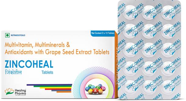 healing pharma Zincoheal Zinc & Vitamin C Tablet with Multivitamins | Daily Immunity Booster