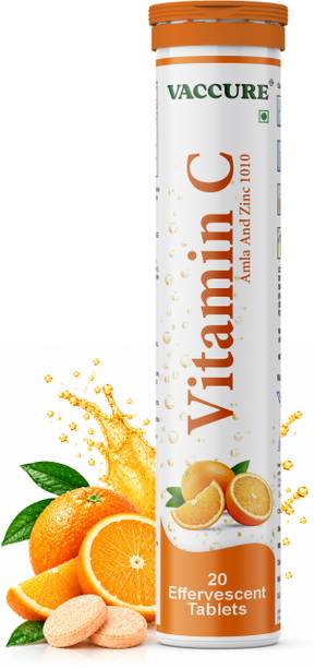 VACCURE Vitamin C, Amla & Zinc | Daily Wellness Effervescent Tablets | 20 Tablets