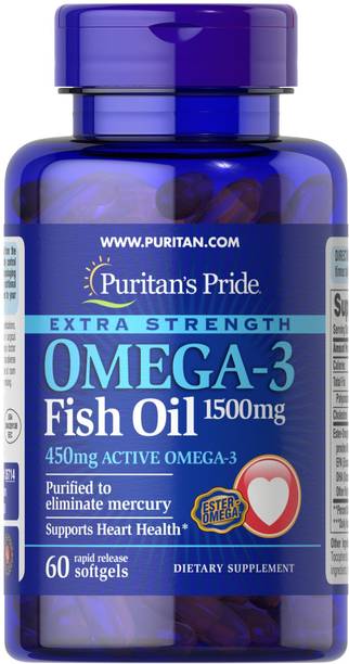 Puritan's Pride Extra Strength Omega-3 Fish Oil 1500MG (450 mg Active Omega-3)