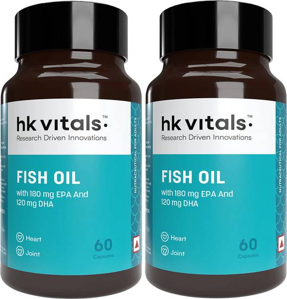 HEALTHKART hk vitals Fish Oil 1000mg with 180mg EPA & 120mg DHA, For Joints & Heart Health