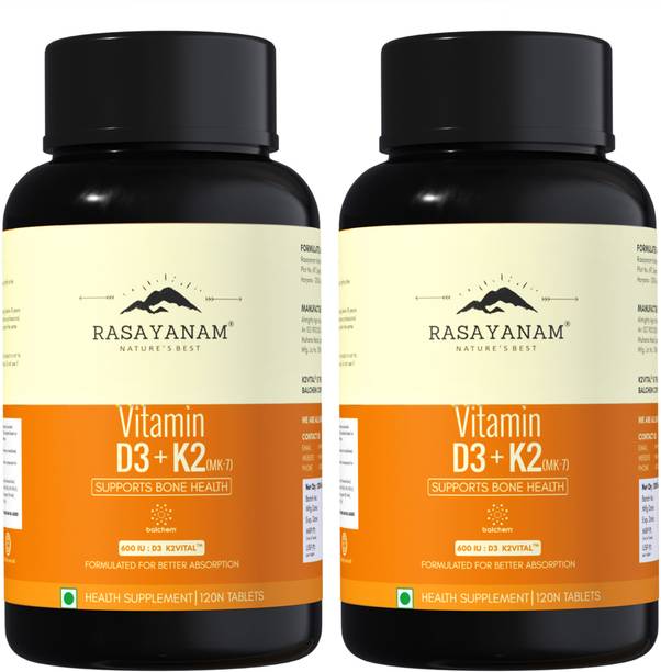 Rasayanam Vitamin D3 K2(MK-7) | For Bone Strength, Heart Health & Immunity