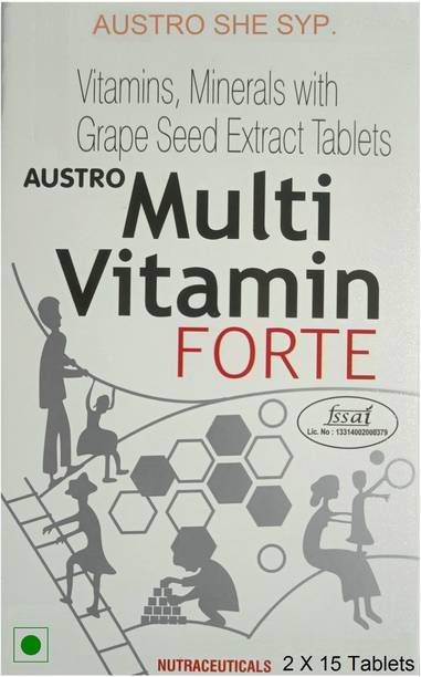 AUSTRO SHE SYP. Multivitamin Forte Folic Acid,D-Biotin, Grape Seed Extract Daily Energy Strength