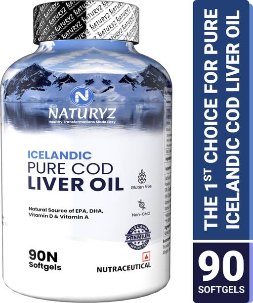 NATURYZ Icelandic Pure COD Liver Fish Oil capsules with Omega 3 and Vitamins A & D
