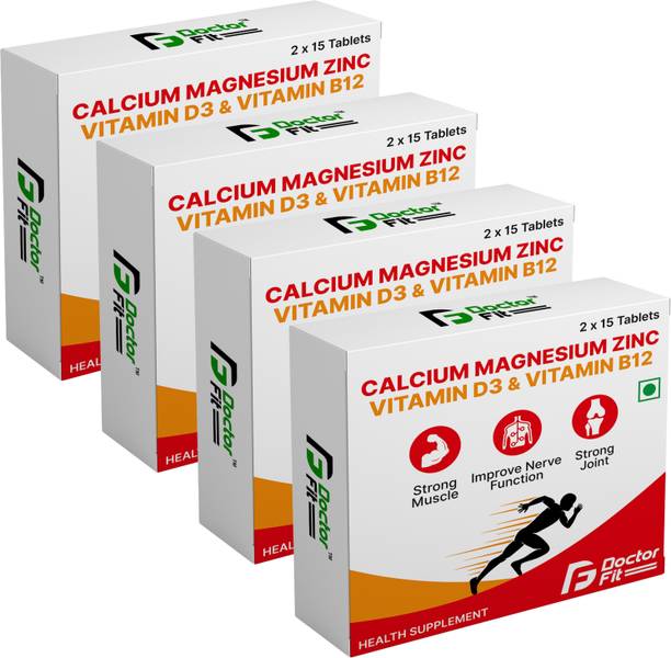 DOCTORFIT Calcium+Magnesium+Zinc+VitaminD3&B12 For Stronger Bones, Immunity, Muscle Health