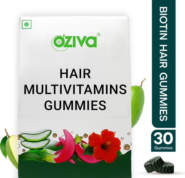 OZiva 5000 mcg Hair Multivitamins Gummies (Biotin,Keratin Builder)for Hairfall Control