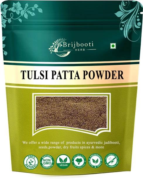 BrijBooti Organic Tulsi Powder – 100% Pure Basil Leaf Powder for Immunity,Skin & Hair Care