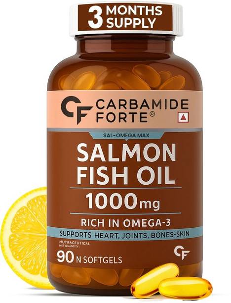CARBAMIDE FORTE Salmon Fish Oil Omega 3 Capsules 1000 mg | EPA 180mg and DHA Fish Oil Capsules