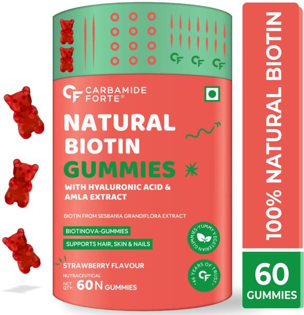 CARBAMIDE FORTE Biotin 10000 mcg Gummies � Strawberry & Orange Flavour Biotin for Hair & Skin