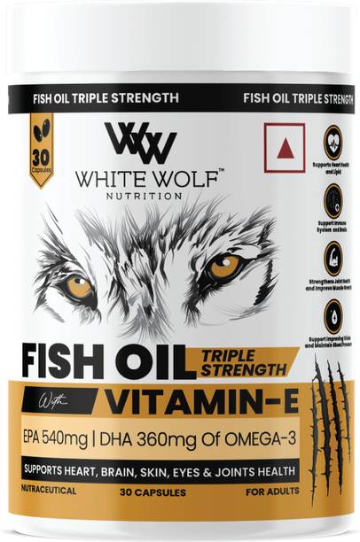 White Wolf Fish Oil Triple Strength with Vitamin E | Omega-3 EPA 540mg DHA 360mg |