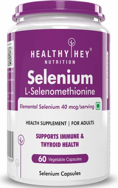 HealthyHey Nutrition Selenium Capsules, 40mcg, Non-GMO Superior Absorption 60 Vegetarian Capsules (60)