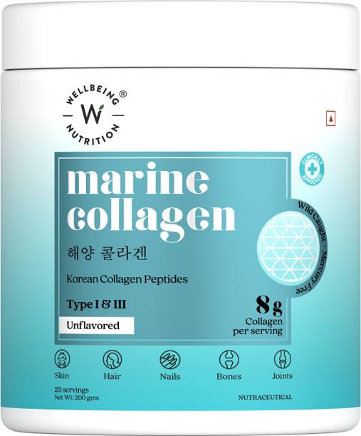 Wellbeing Nutrition Pure Korean Marine Collagen Powder|Supports Healthy Skin, Hair,Nails,Bone-200g