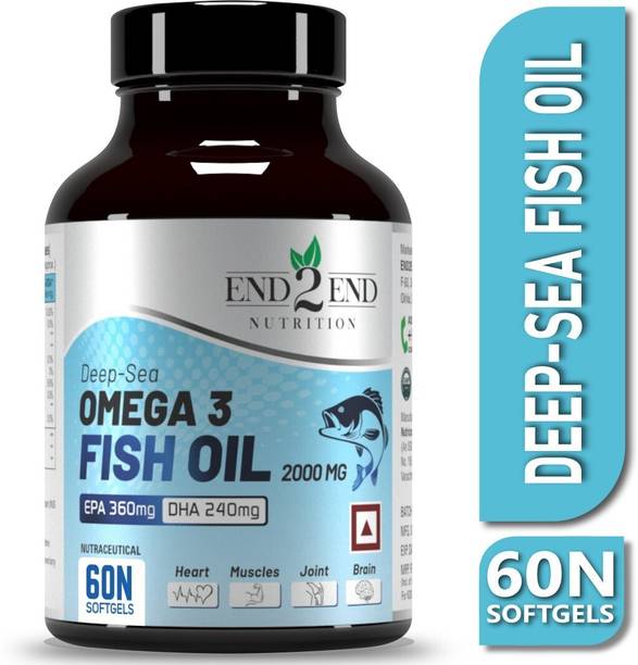 End2End Nutrition Omega 3 Fish Oil 2000mg with 360mg EPA & 240mg DHA - Heart, Brain and Eye Health