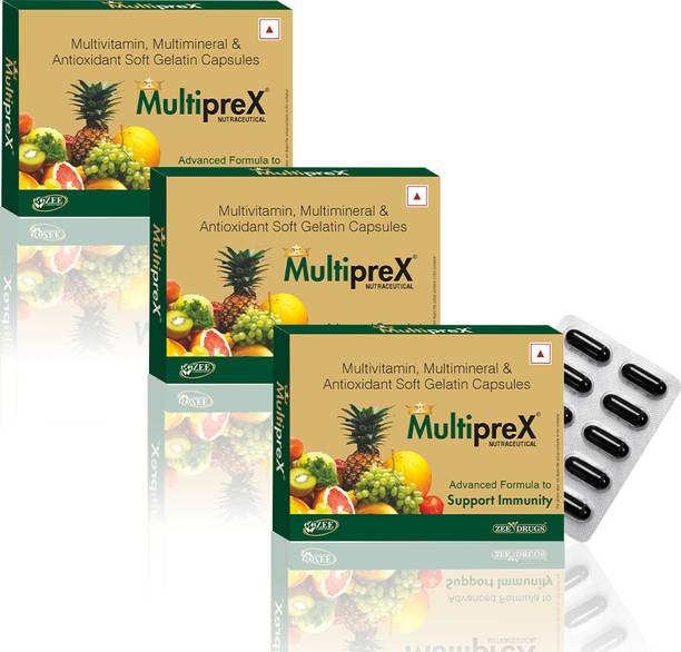Multiprex Multivitamin & Multimineral Capsules Boost Overall Wellness-Pack of 03