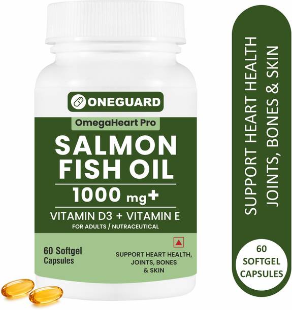 Oneguard Salmon Fish Oil Omega 3 Capsules 1000 mg | EPA 180mg and DHA Fish Oil Capsules