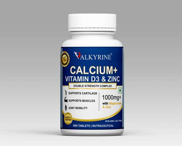 VALKYRINE Calcium & Vitamin D3 with Zinc, Magnesium for Men & Women