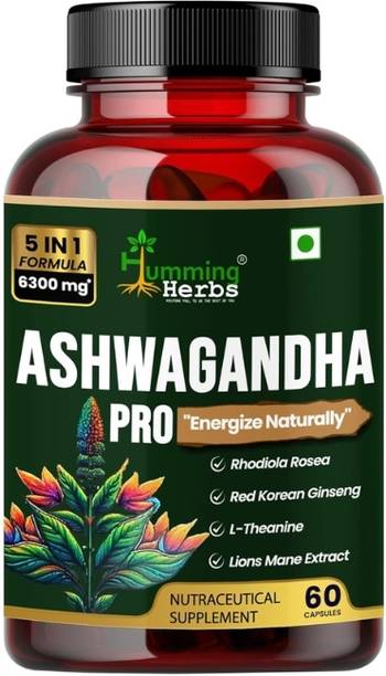 Humming Herbs Ashwagandha Pro: L-Theanine & Lion's Mane for Stress Relief & Cognitive Support