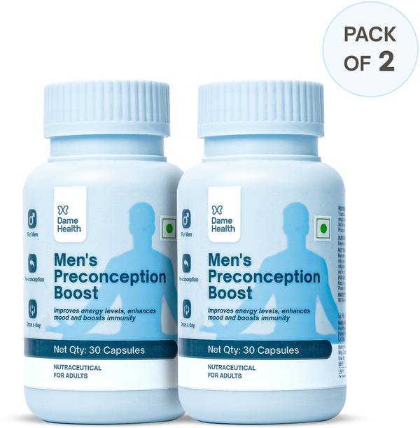 dame health Men's Preconception Boost | Zinc Folic Acid | Stamina Support, Anti-Oxidant Rich