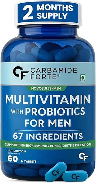 CARBAMIDE FORTE Multivitamin For Men With Probiotics With 67 Ingredients For Immunity, Energy