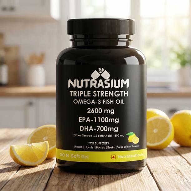 NUTRASIUM Triple Strength Omega-3 Fish Oil | For Support Heart, Joint, Skin, Eyen Health.