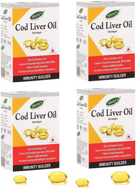 Shrey's Cod Liver Oil Capsule With Vitamin A & D for Immunity, Heart Health & Joints