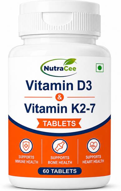 Nutracee Vitamin D3 K2 MK7 | Plant Based Veg Vitamin D3 Tablets Lichen Source