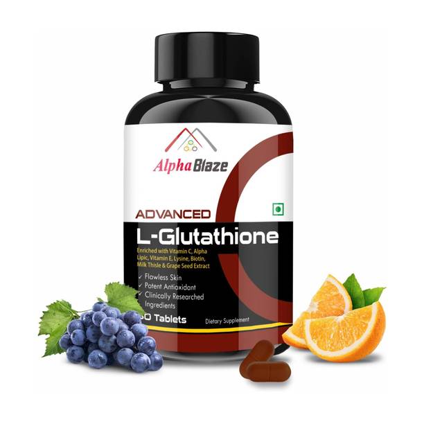 AlphaBlaze L - Glutathione Tablets 1000mg with Vitamin C & E, Milk Thistle, Biotin