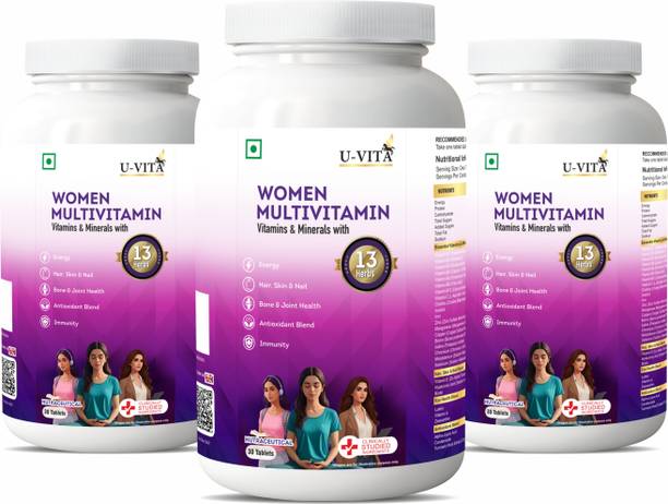 U VITA Women Multivitamin | 39 Vitamins & 13 Herbal Extracts | 90 Veg Tablets