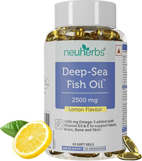 Neuherbs Deep Sea Omega 3 Fish Oil Triple Strength 2500 Mg for Brain, Heart, Eye & Bone