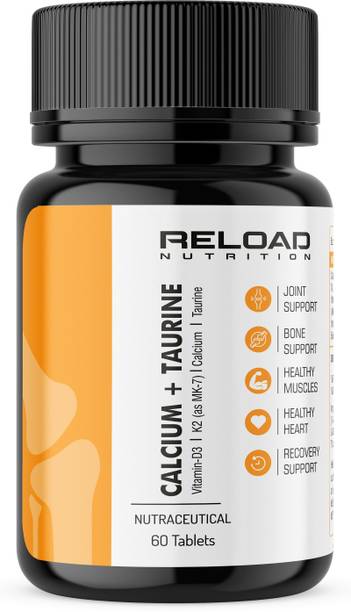 RELOAD NUTRITION Calcium, Vitamin D3, K2 as Mk7 & L-Taurine for complete bone & Joint health