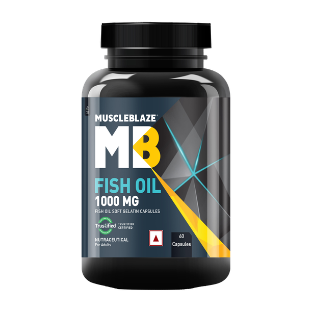 MUSCLEBLAZE Omega 3 Fish Oil 1000 mg with 180 mg EPA and 120 mg DHA
