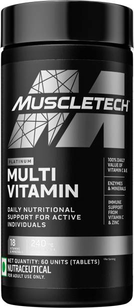 Muscletech Platinum Multivitamin, Vitamin C for Immune Support, 18 Vitamins & Minerals