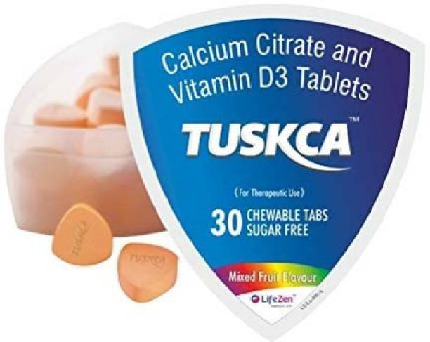 TUSKCA Calcium with Vitamin D3 - Chewable Tablets for Strong Bone Mixed Fruit Flvr