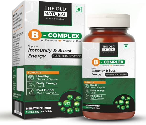 The Old Natural B-Complex Tablets | 8 Essential B Vitamins for Immunity, Energy & Nerve Health