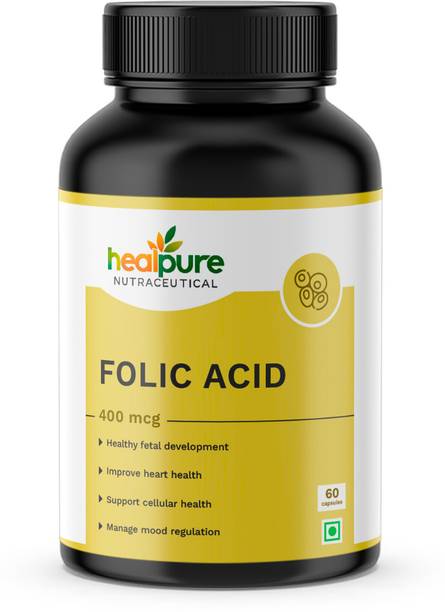 Healpure Folic Acid 400 mcg - 60 veg cap.