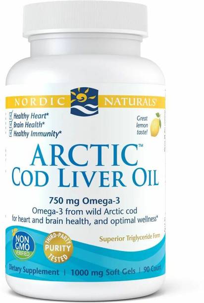 Nordic Naturals Arctic Cod Liver Oil Lemon Flavor 750 mg Omega -3 Softgels