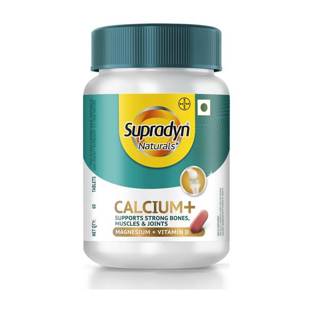 Supradyn Naturals Calcium+ For Men and Women, 100% Vegetarian,For Stronger Bones & Health