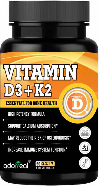 Adorreal Vitamin D3 + K2 MK-7 – Supports Bone, Heart & Immune Health