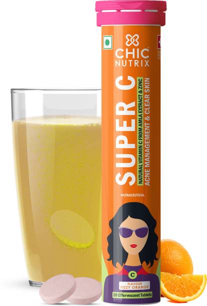 Chicnutrix Super C - Vitamin C Effervescent - 1000mg Amla, Zinc - Immunity & Skin Protection