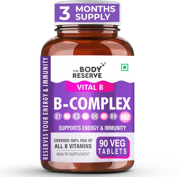 THE BODY RESERVE Vitamin B Complex B1, B2, B3, B5, B6, B7,B9,B12 100 % RDA support Nervous System
