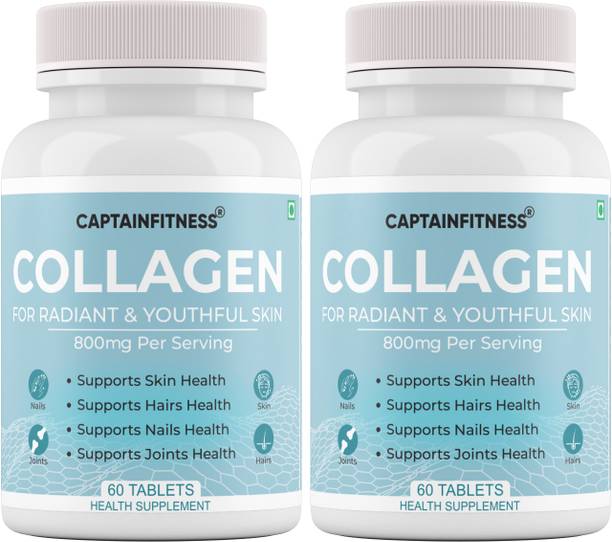 CaptainFitness Collagen For| Radiant - Youthful Skin , Hair, Joints & Nails | 800mg