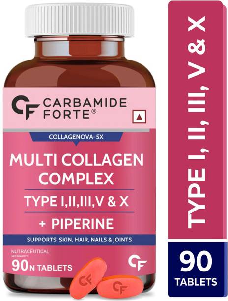 CARBAMIDE FORTE Multi collagen tablets - Peptides with all 5 Types of Collagen Powder for skin