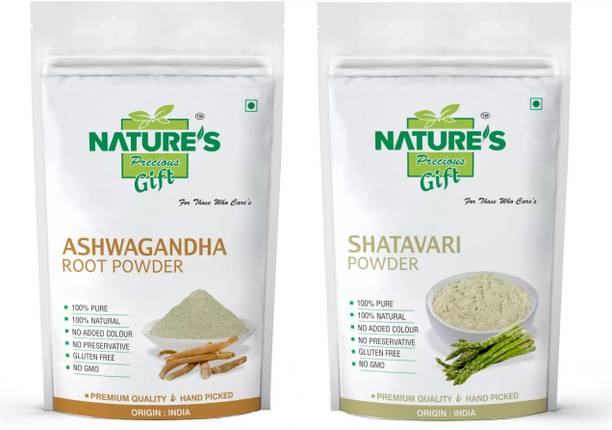 Nature's Precious Gift Ashwagandha Powder & Shatavari Powder - 200 GM Each (Super Saver Combo Pack) …
