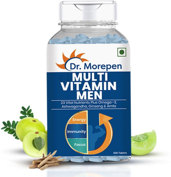 Dr. Morepen Multivitamin for Men with Omega -3 & Ashwagandha |Boost Energy, Immunity & Focus
