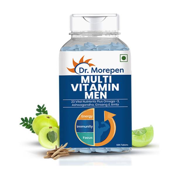 Dr. Morepen Multivitamin for Men with Omega -3 & Ashwagandha |Boost Energy, Immunity & Focus